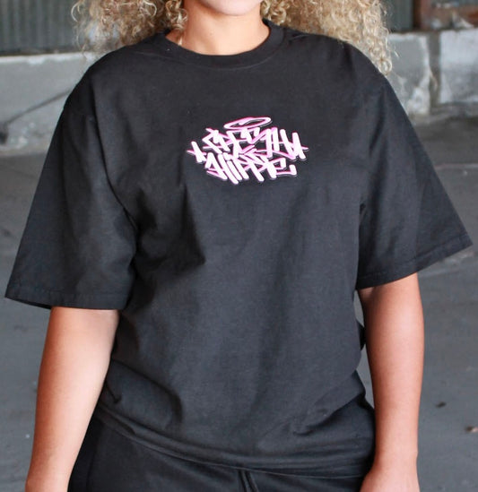 Black with Pink Tag Shirt