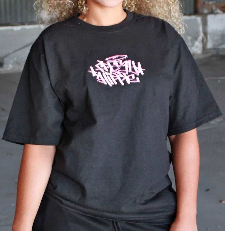 Black with Pink Tag Shirt